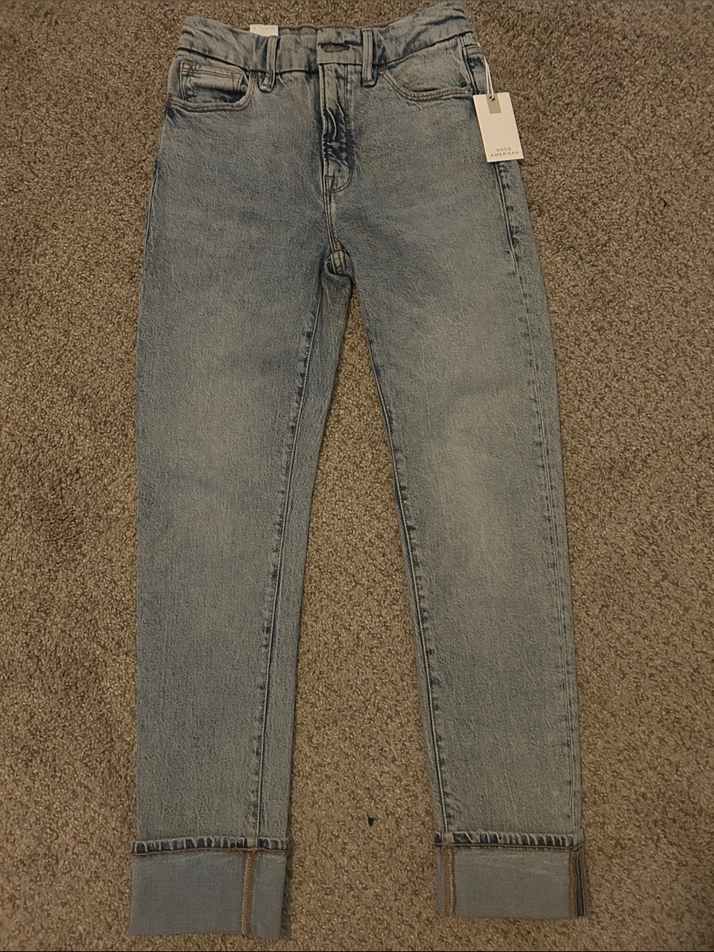 Good American Light Blue Slim Straight Jeans